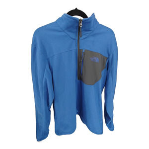 THE NORTH FACE HOLATA 1/4 ZIP FLEECE PULLOVER JACKET Large BIKING Blue MEN'S